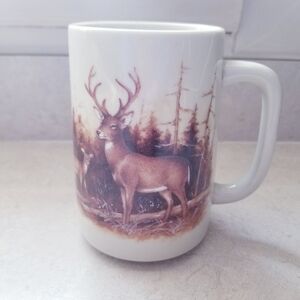 Vintage Otagiri Deer Stag Buck Doe Graphic Coffee Mug
